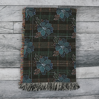 Plaid and Bloom Woven Blanket