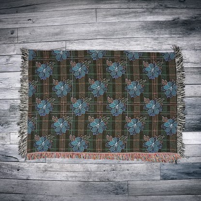 Plaid and Bloom Woven Blanket