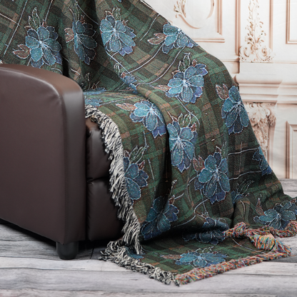 Plaid and Bloom Woven Blanket