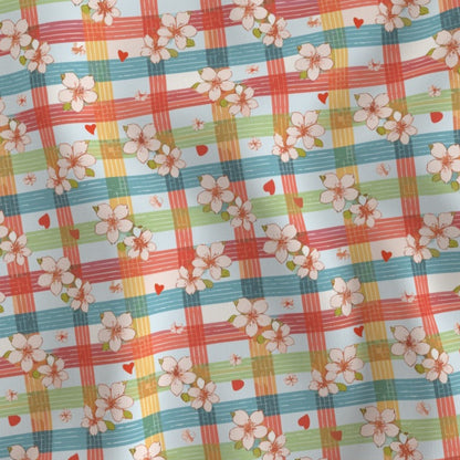 Plaid Petals Fabric