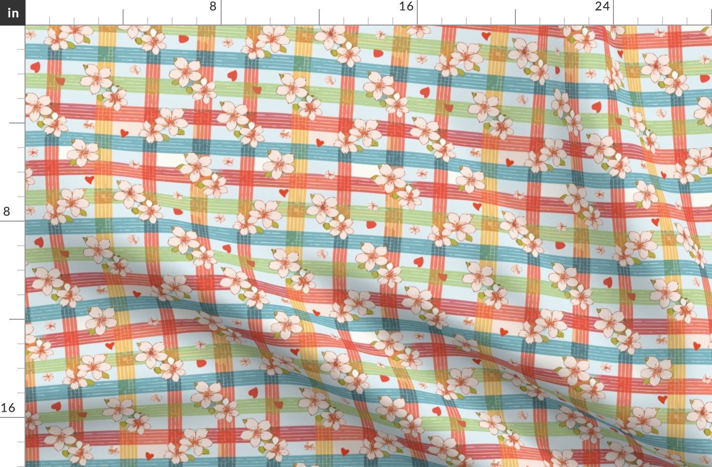 Plaid Petals Fabric