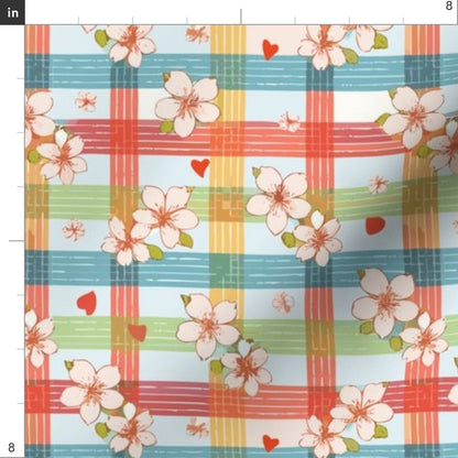 Plaid Petals Fabric