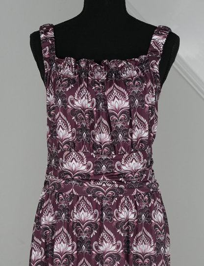 Royal Lotus Ruffle Hem Dress