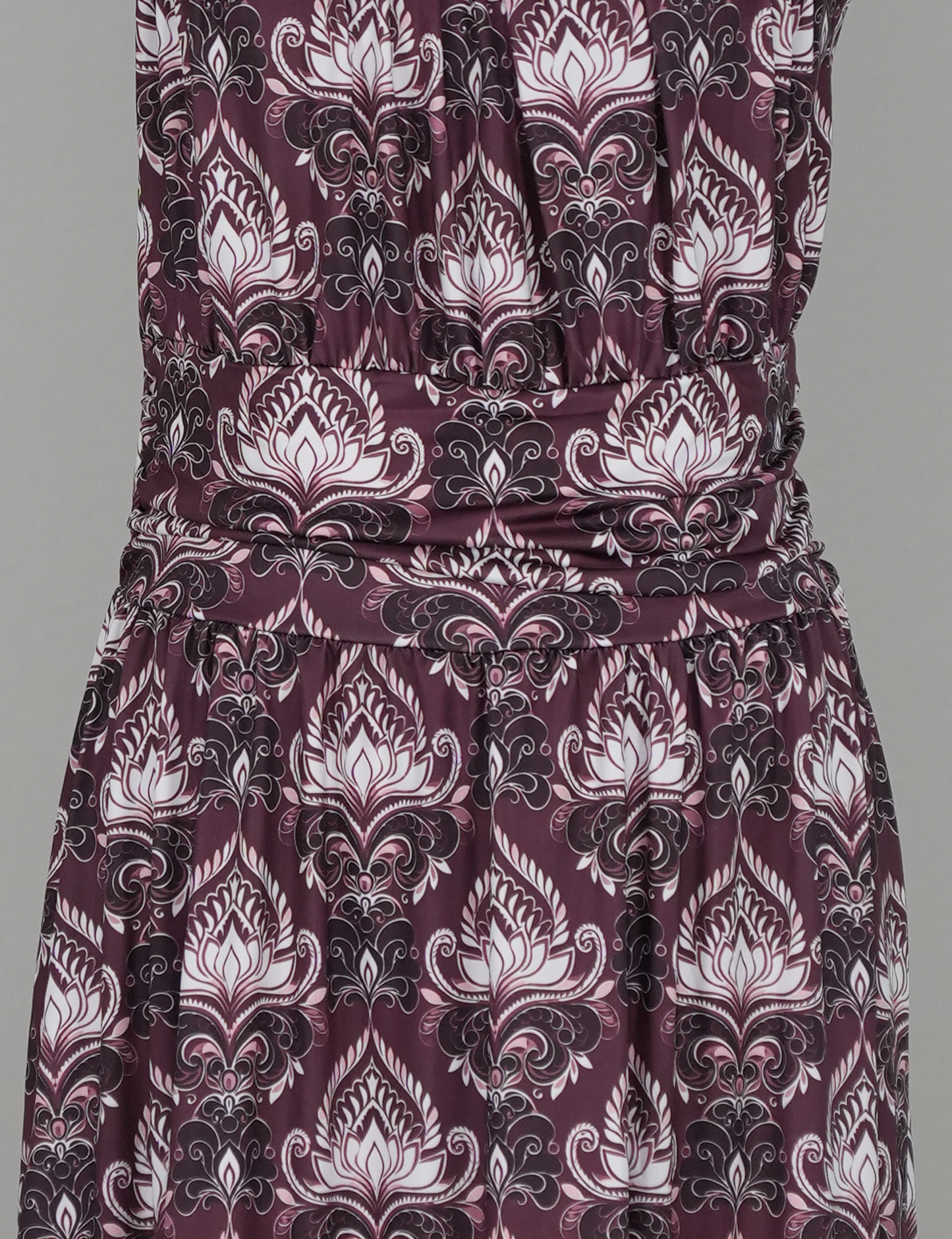 Royal Lotus Ruffle Hem Dress