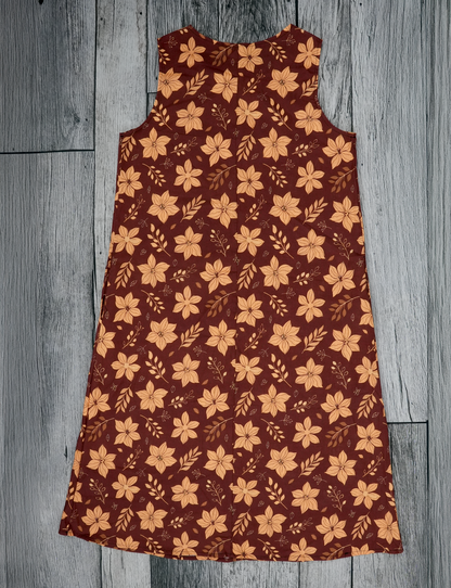 Scattered Florals Sleeveless Dress With Pocket