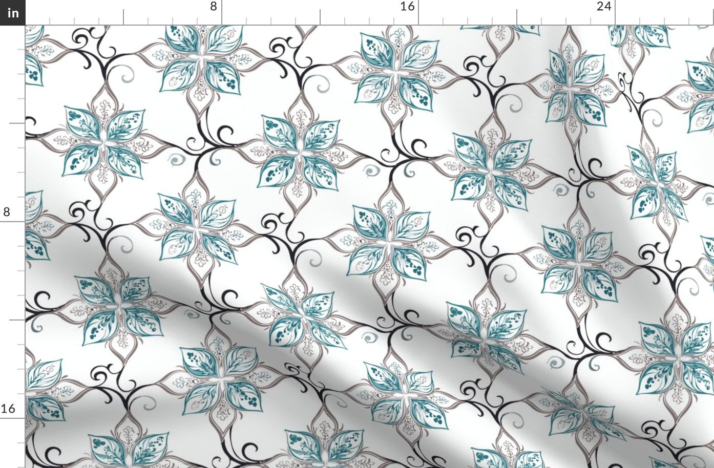 Teal Tapestry Fabric