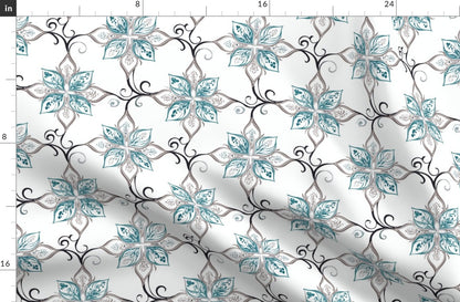 Teal Tapestry Fabric