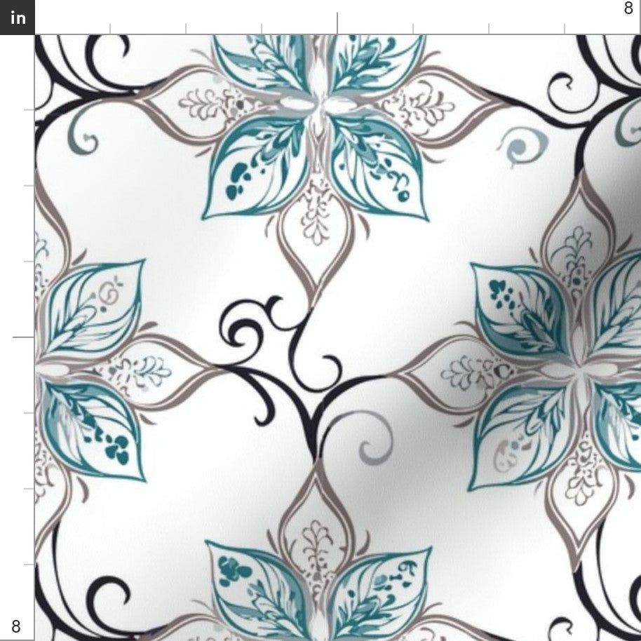 Teal Tapestry Fabric