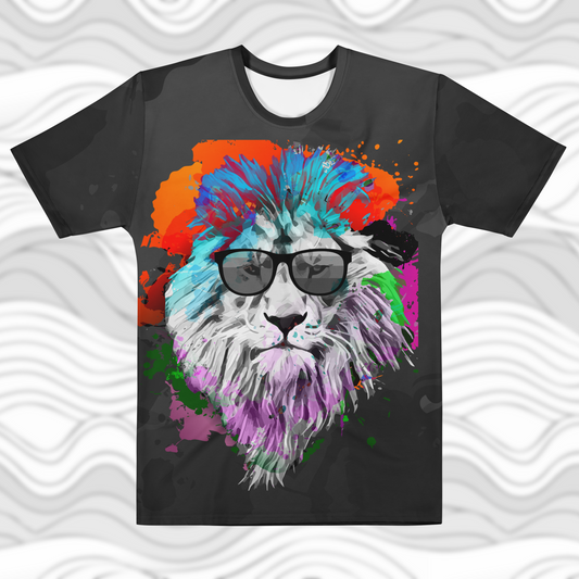 Colorful Lion Print T-Shirt for Men – Summer Statement Tee