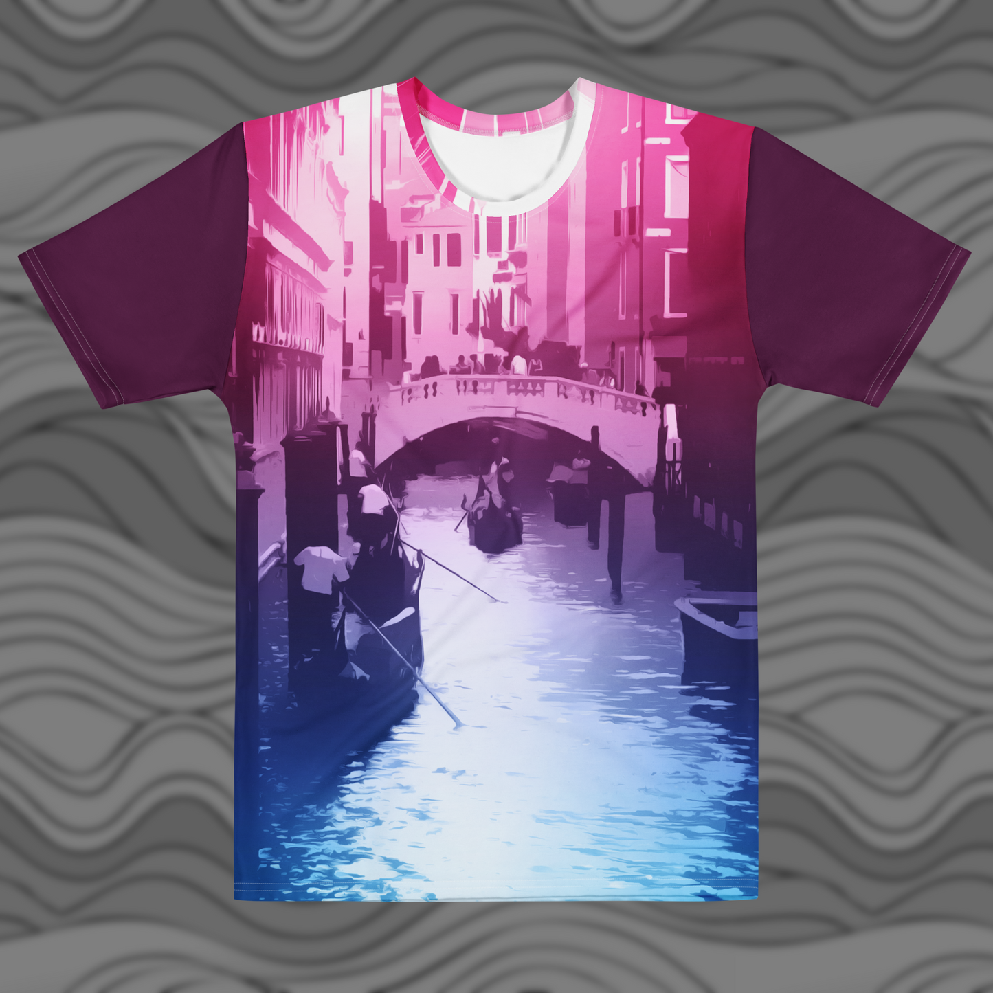 Men’s Graphic T-Shirt Featuring Iconic Venice Canal Scene Travel Gift Idea