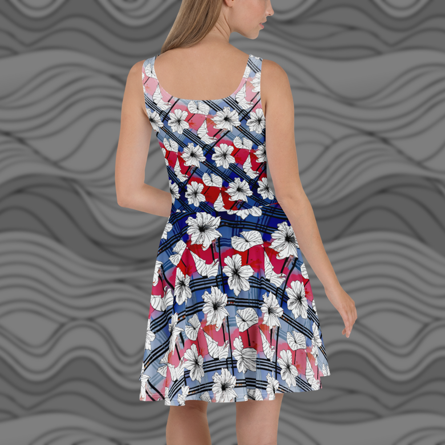 Colorful Floral Skater Dress – Casual & Party Ready