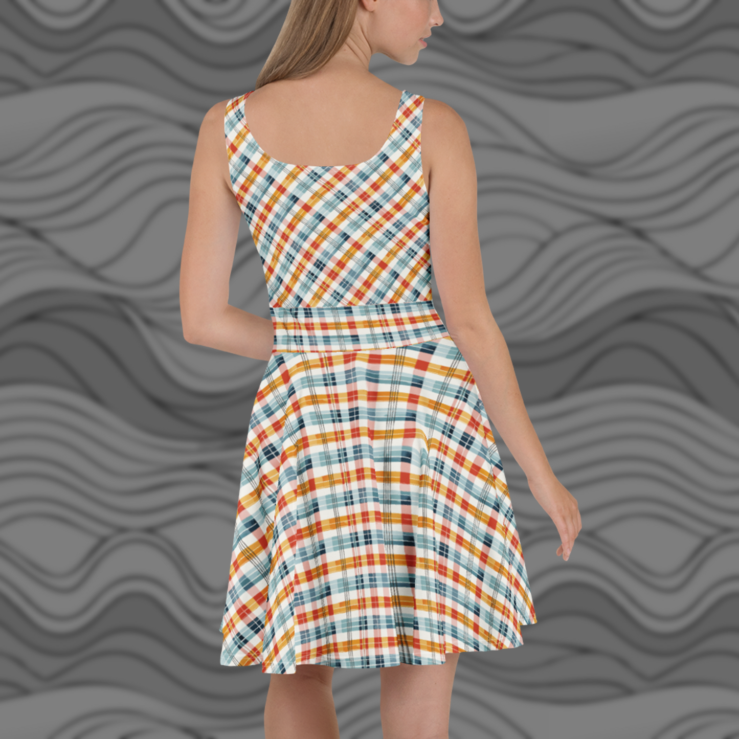 Vintage Plaid Skater Dress Ideal for Summer Parties and Casual Outings