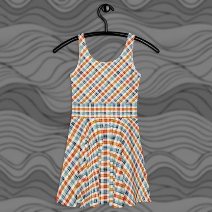 Vintage Plaid Skater Dress Ideal for Summer Parties and Casual Outings