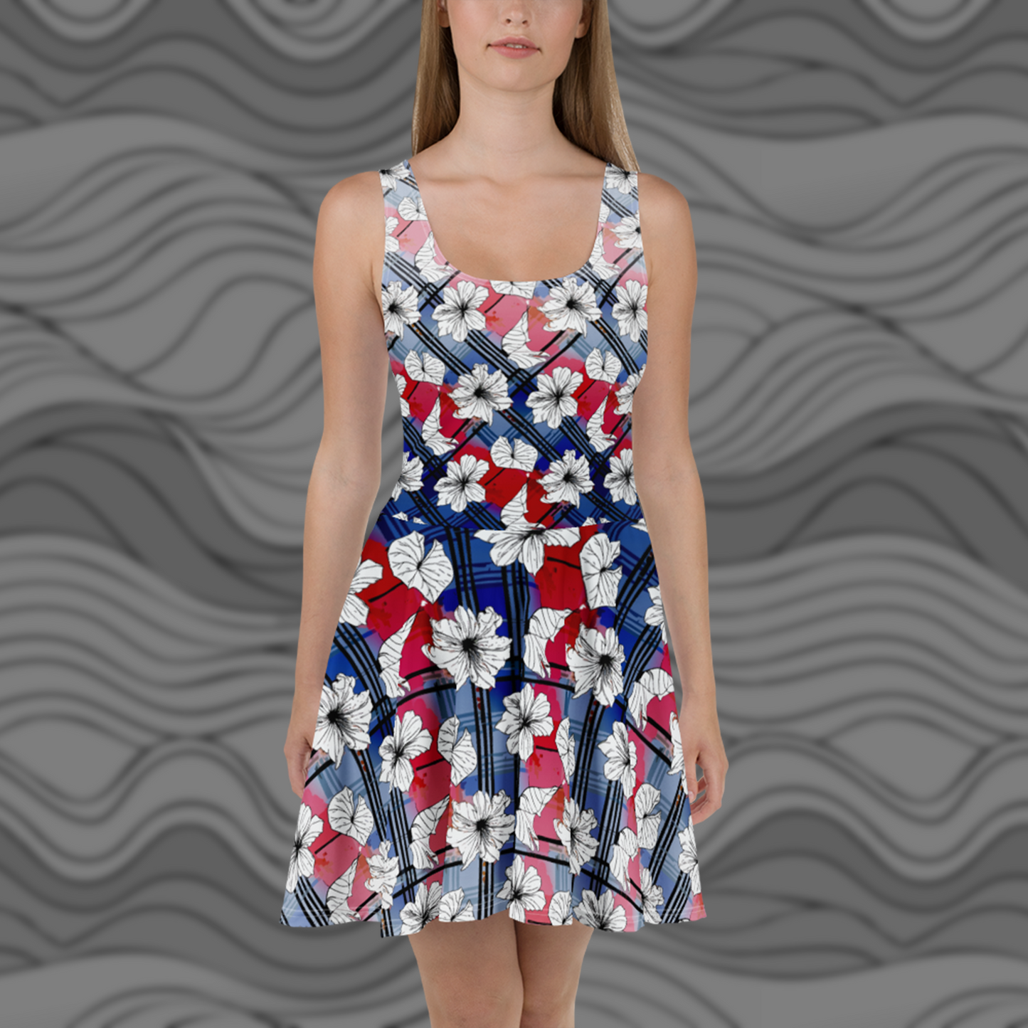 Colorful Floral Skater Dress – Casual & Party Ready
