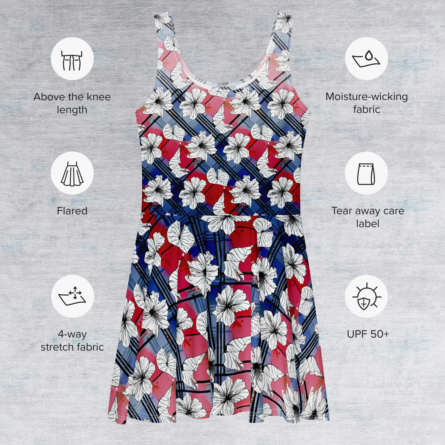 Colorful Floral Skater Dress – Casual & Party Ready