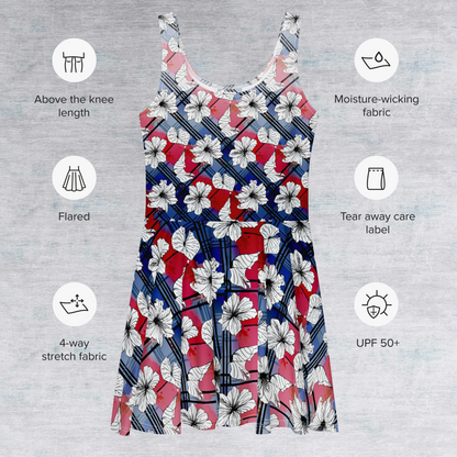 Colorful Floral Skater Dress – Casual & Party Ready