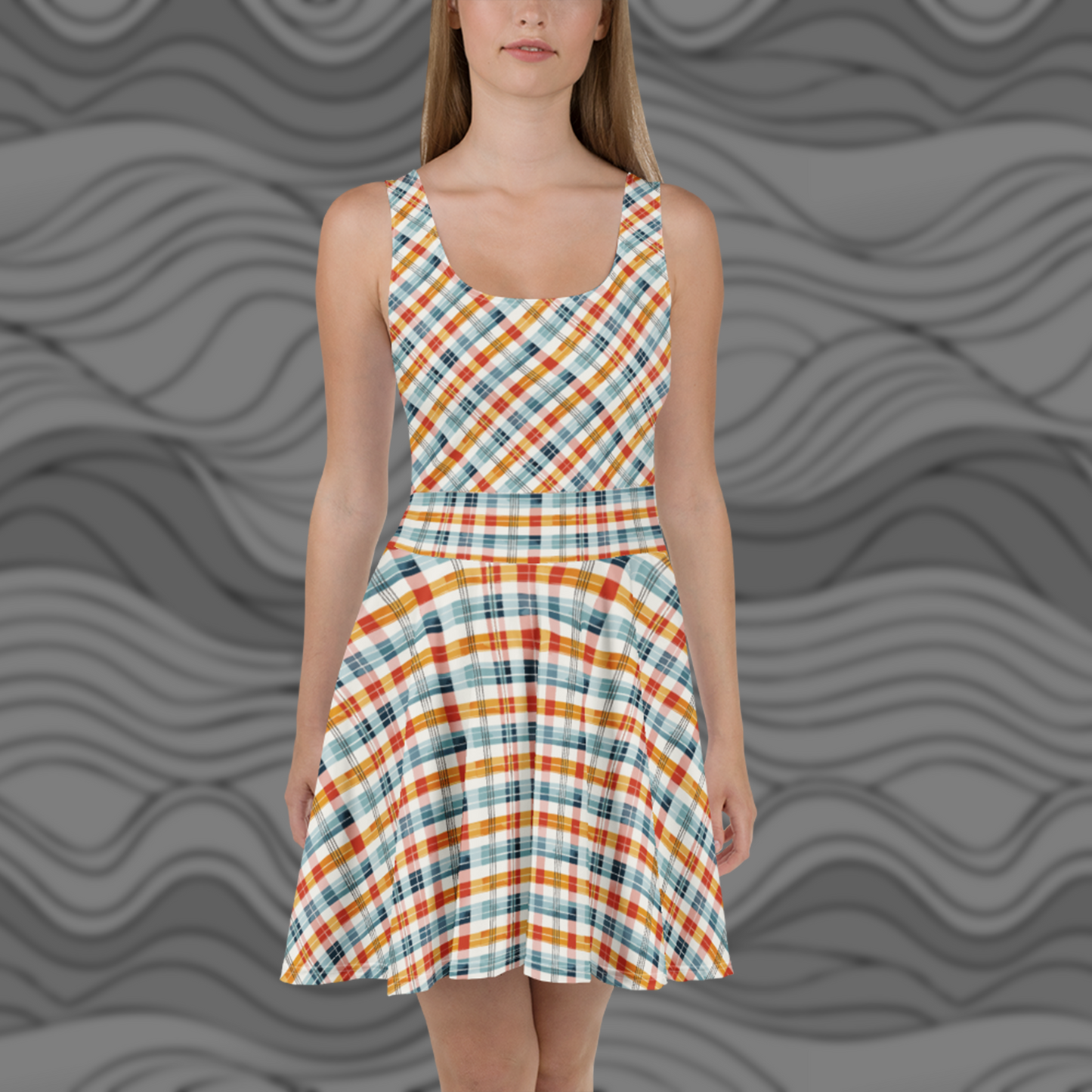 Vintage Plaid Skater Dress Ideal for Summer Parties and Casual Outings