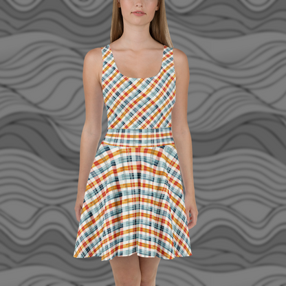 Vintage Plaid Skater Dress Ideal for Summer Parties and Casual Outings