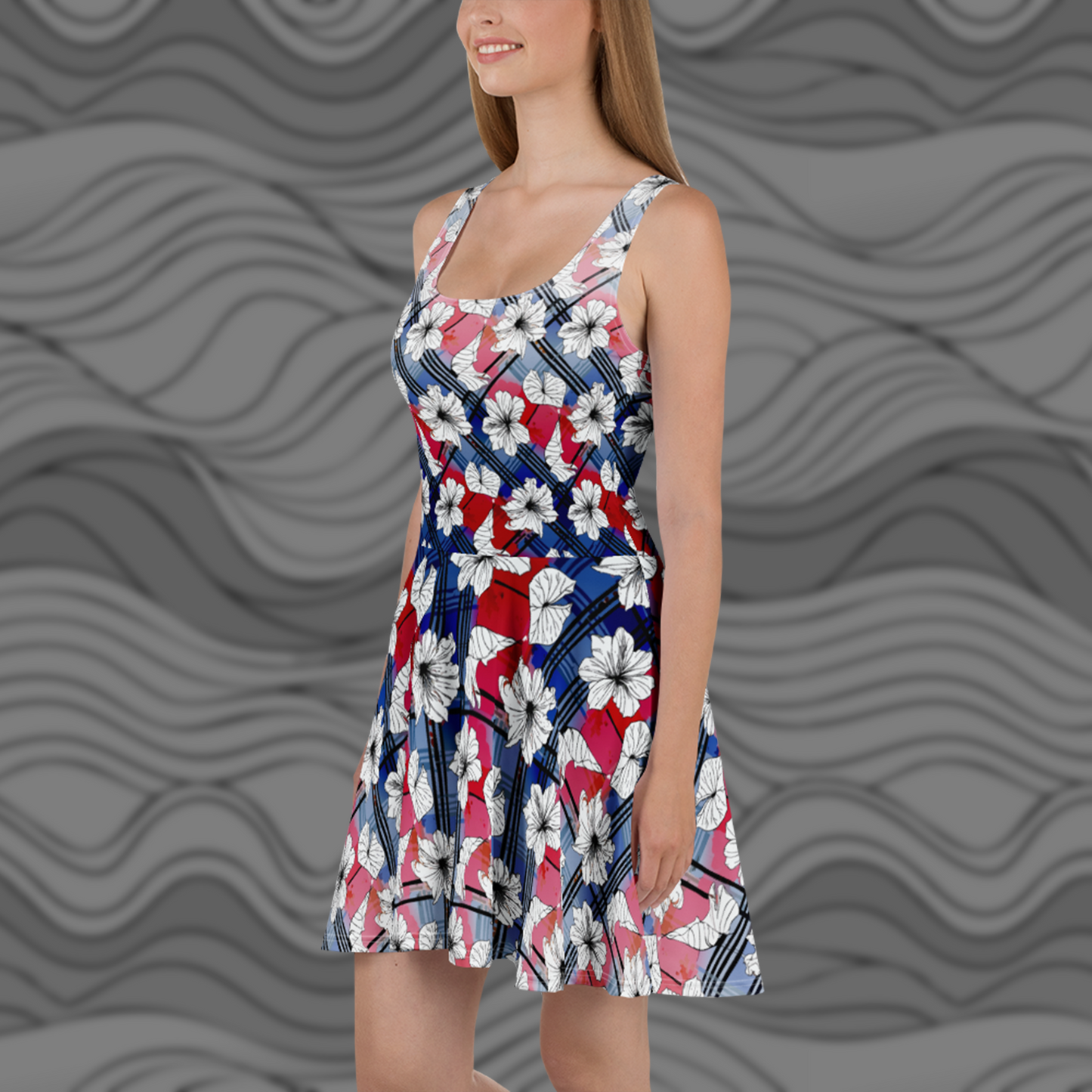 Colorful Floral Skater Dress – Casual & Party Ready