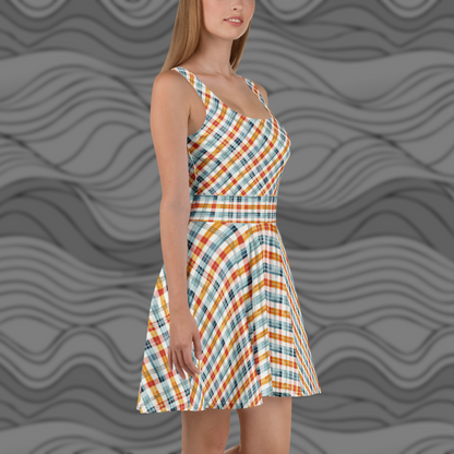 Vintage Plaid Skater Dress Ideal for Summer Parties and Casual Outings