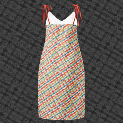 Plaid Petals Midi Midi Dress