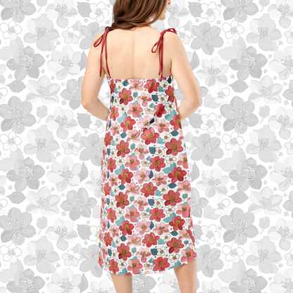 Roselle Mist Floral Midi Dress