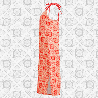 Orchid Grid Floral Midi Dress