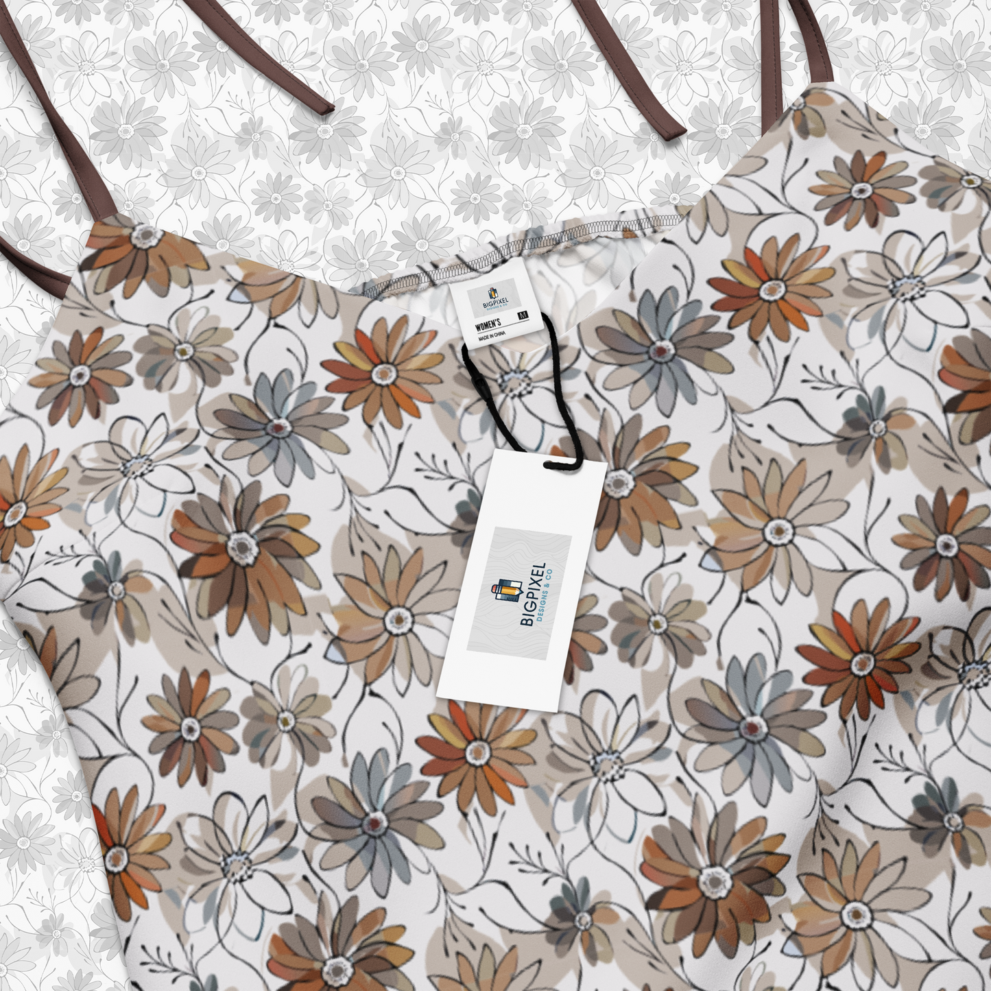 Rustleaf Sketch floral Midi Dress
