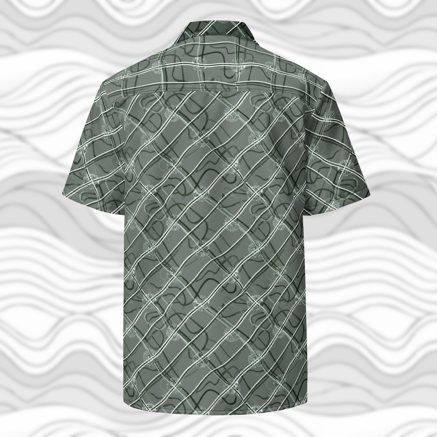 Men’s Lightweight Woven Button-Up Shirt with Sleek Linear Design