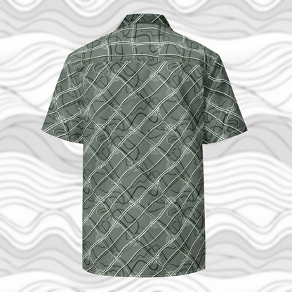 Men’s Lightweight Woven Button-Up Shirt with Sleek Linear Design