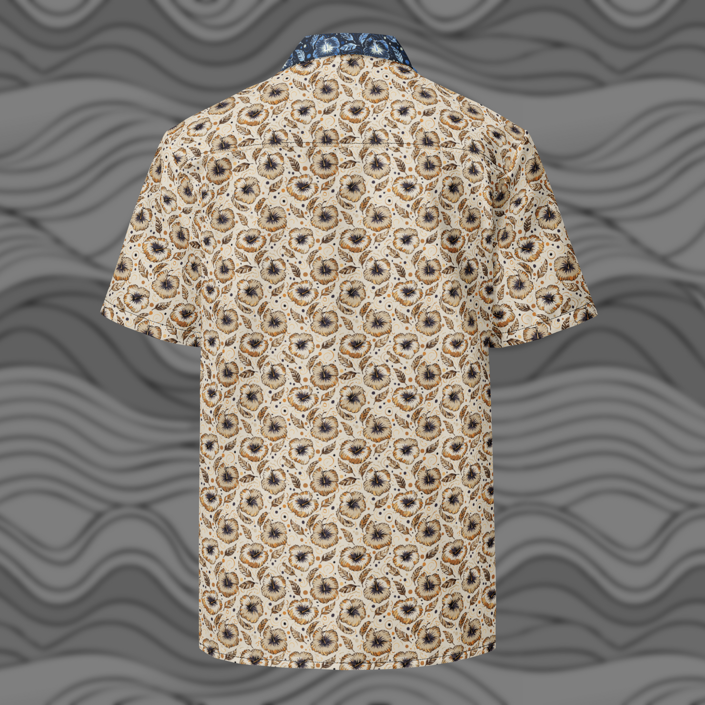 Dust Blossom Breeze Shirt Lightweight Floral Button Up for Men