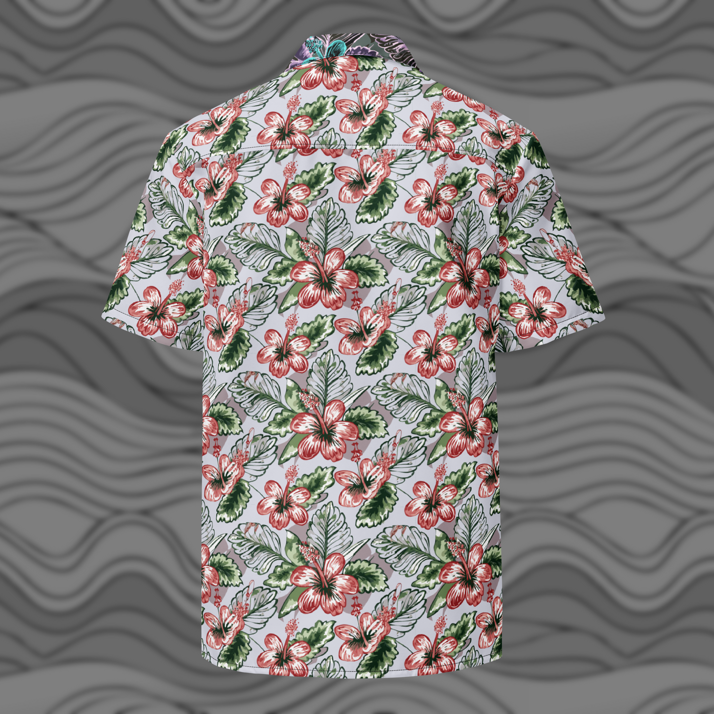 Hibiscus Blooms Men's Hawaiian Button Down Shirt
