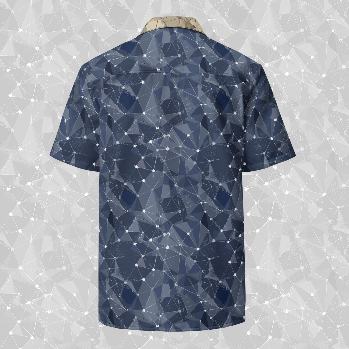 Frostline Mesh Geometric Button Up Shirt for Men