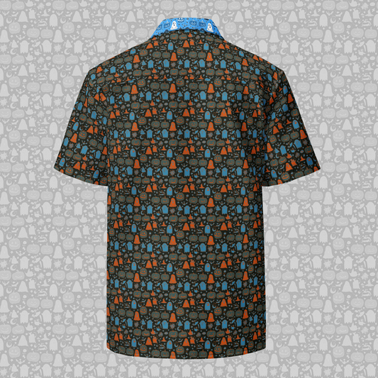 Spooky Scatter Halloween Button-Up Shirt