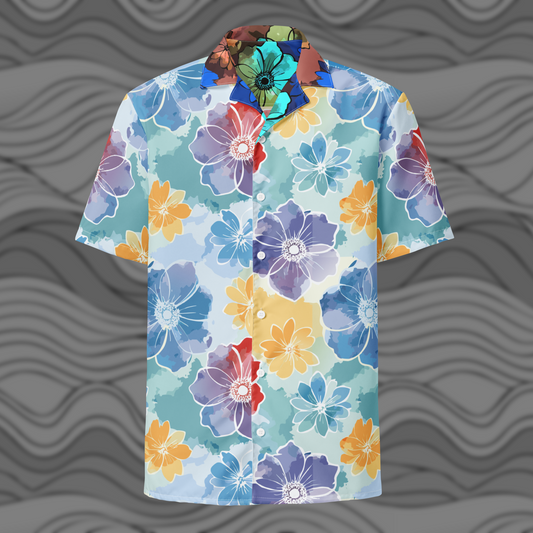 Men's Vintage Floral Hawaiian Button Shirt