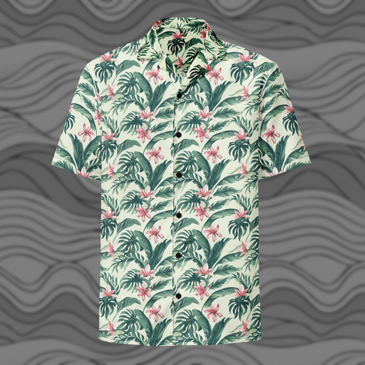 Island Bloom Floral Beach Button Shirt for Men