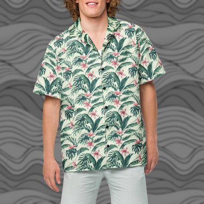 Island Bloom Floral Beach Button Shirt for Men