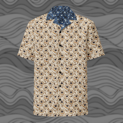 Dust Blossom Breeze Shirt Lightweight Floral Button Up for Men