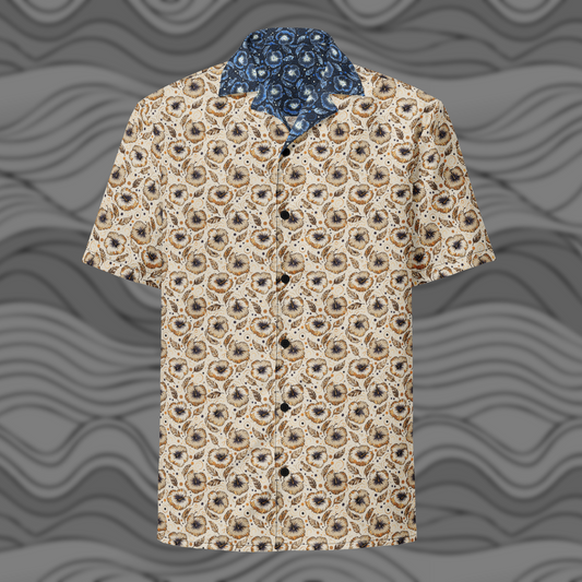 Dust Blossom Breeze Shirt Lightweight Floral Button Up for Men