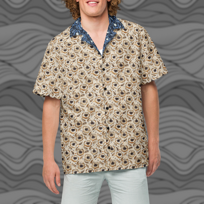 Dust Blossom Breeze Shirt Lightweight Floral Button Up for Men