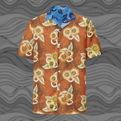 Dusky Floral Print Men’s Button Shirt for Breezy Summer Days