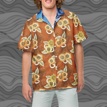 Dusky Floral Print Men’s Button Shirt for Breezy Summer Days