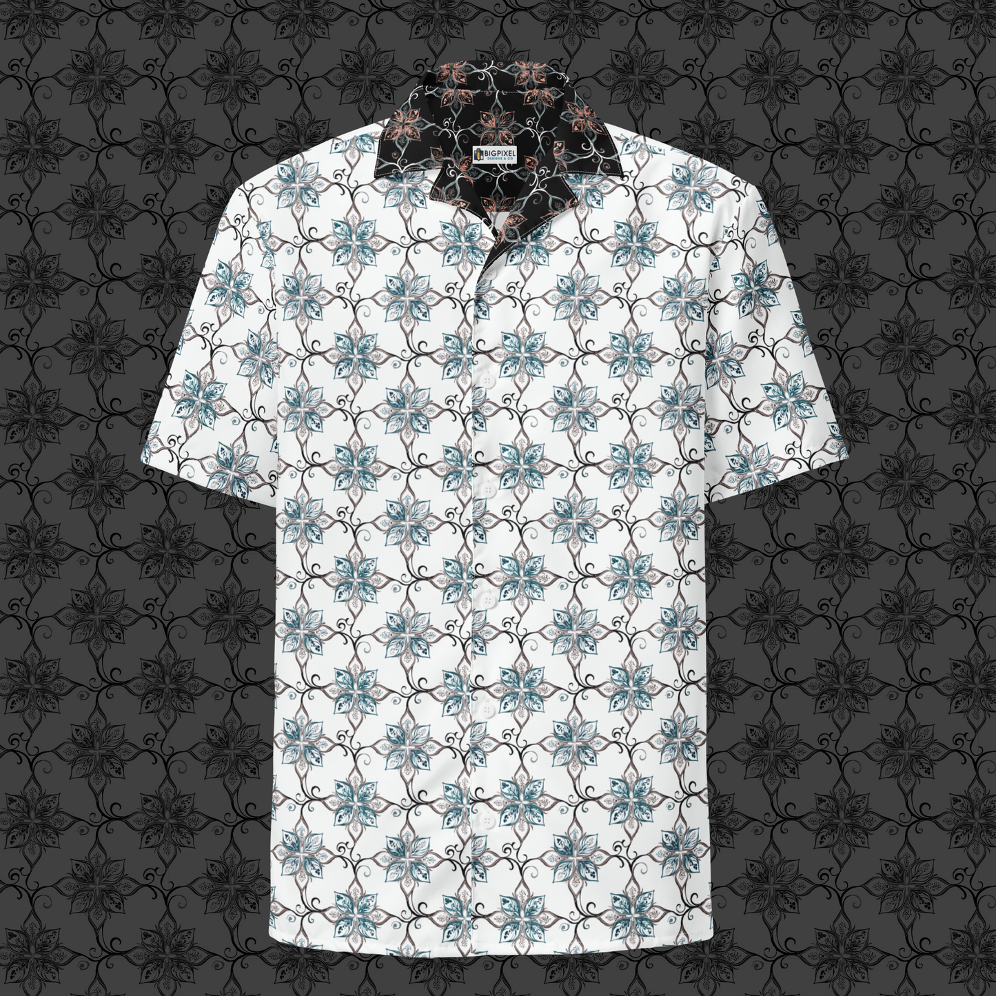 Teal Tapestry Button Up Shirt