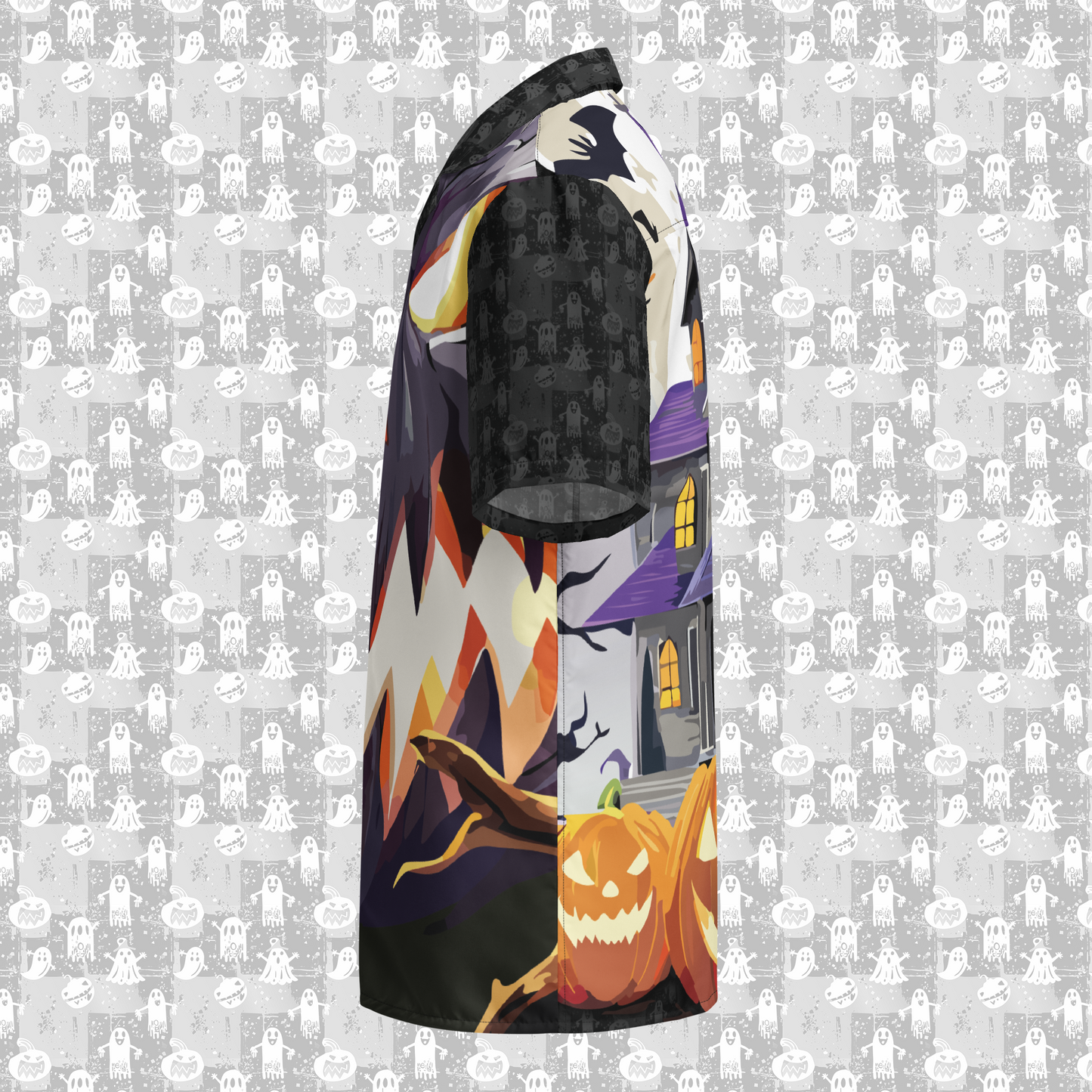 Haunted Harmony Men’s Button Up Halloween Shirt