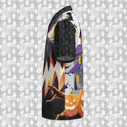 Haunted Harmony Men’s Button Up Halloween Shirt
