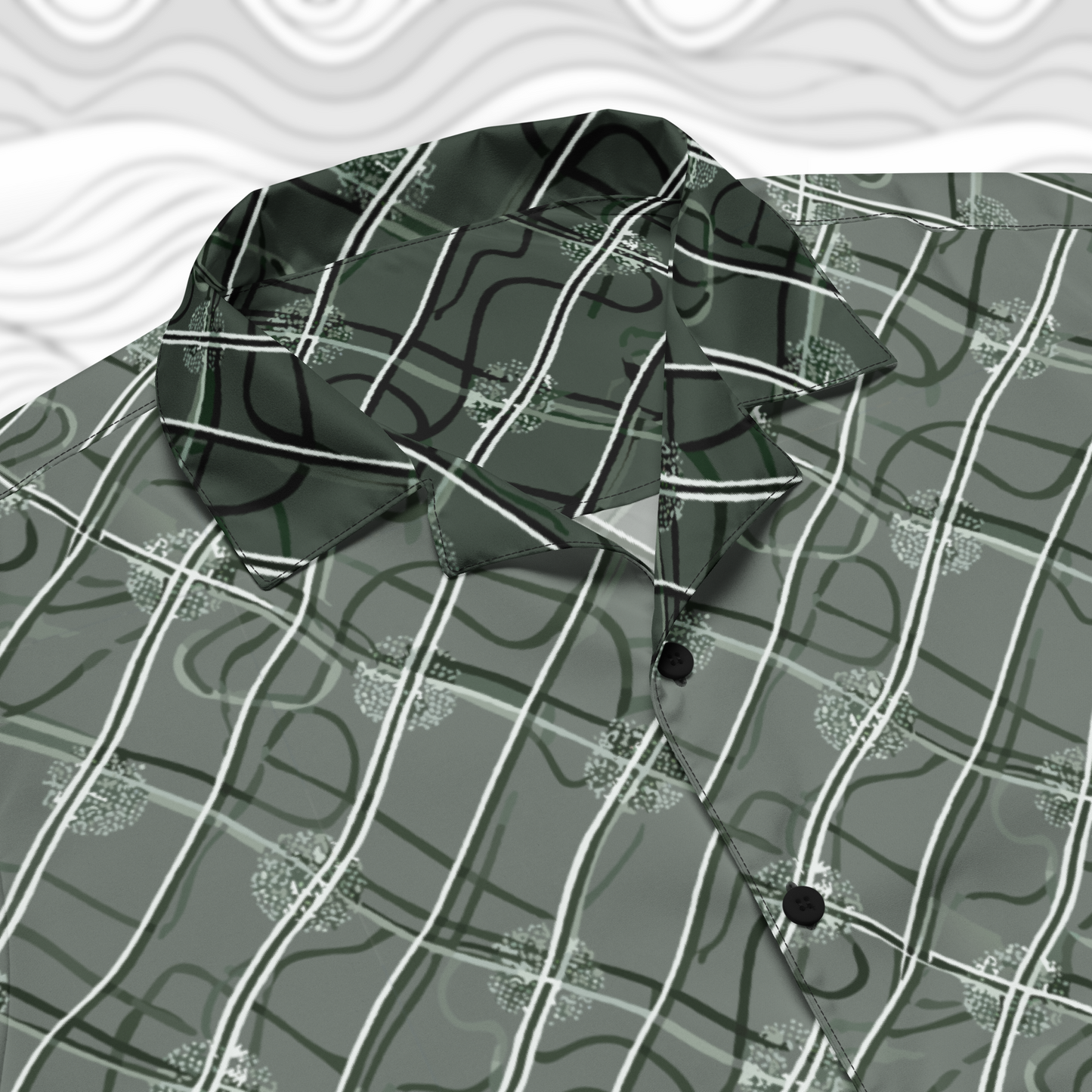 Men’s Lightweight Woven Button-Up Shirt with Sleek Linear Design