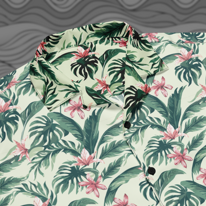 Island Bloom Floral Beach Button Shirt for Men