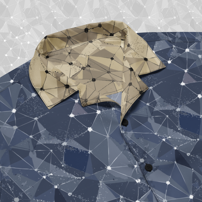 Frostline Mesh Geometric Button Up Shirt for Men