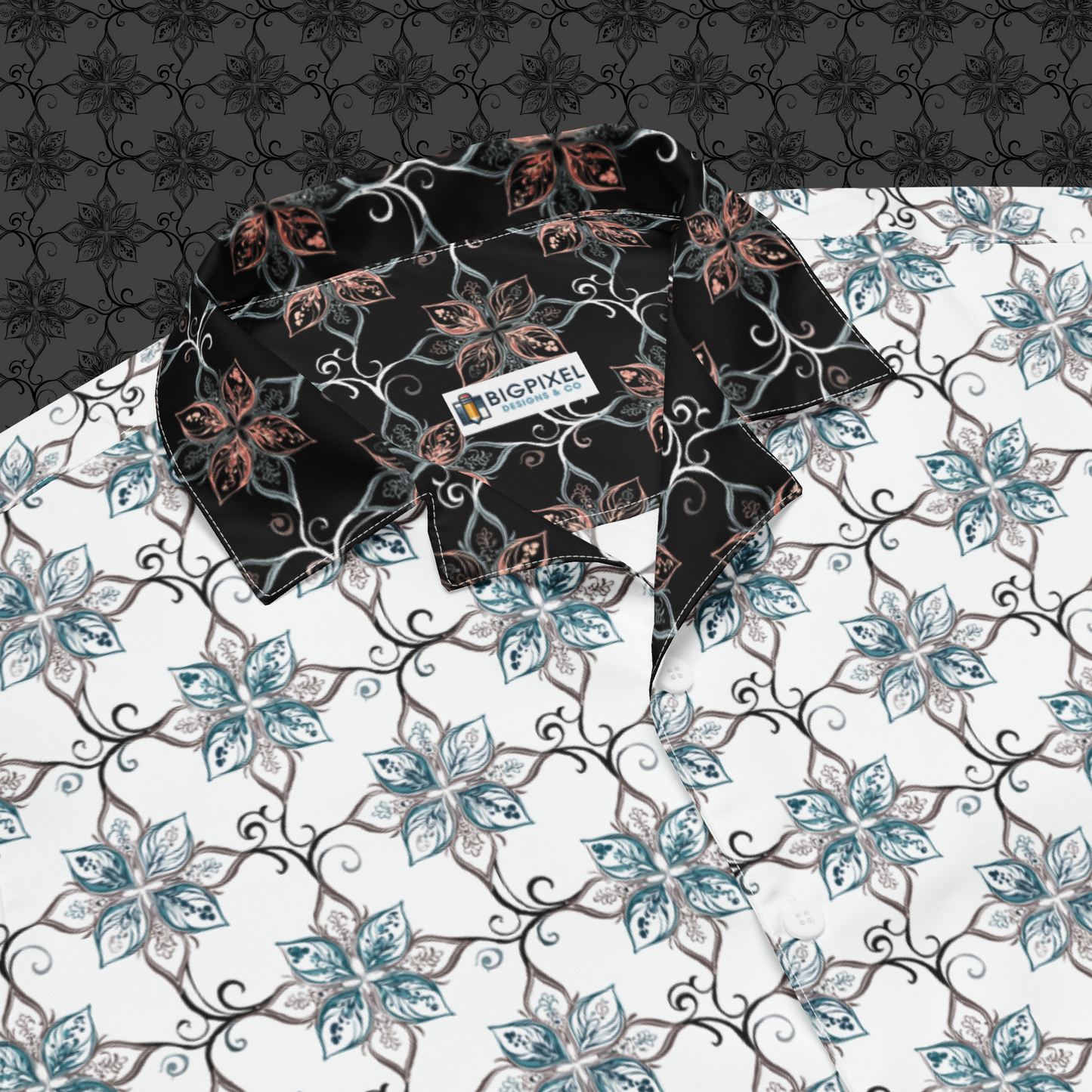 Teal Tapestry Button Up Shirt