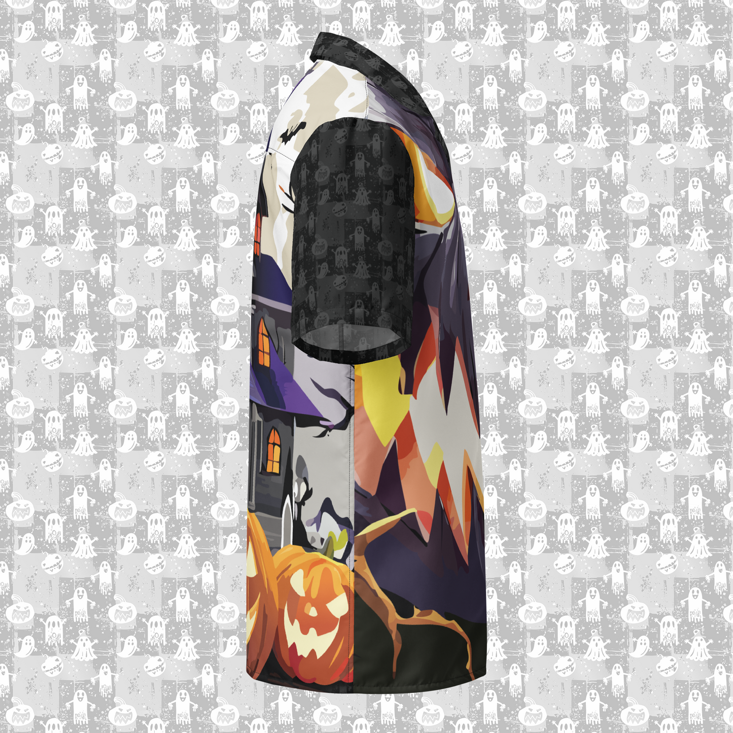 Haunted Harmony Men’s Button Up Halloween Shirt
